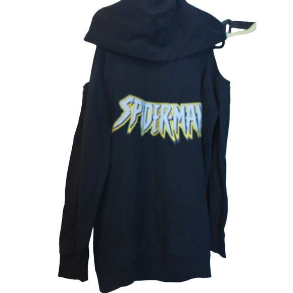 Faith Connexion Open Shoulder Spider Man Hoodie Dress Sweatshirt Size Small New - Picture 13 of 13
